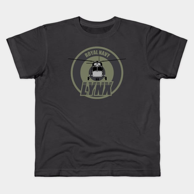 Royal Navy Lynx Patch (subdued) Kids T-Shirt by TCP